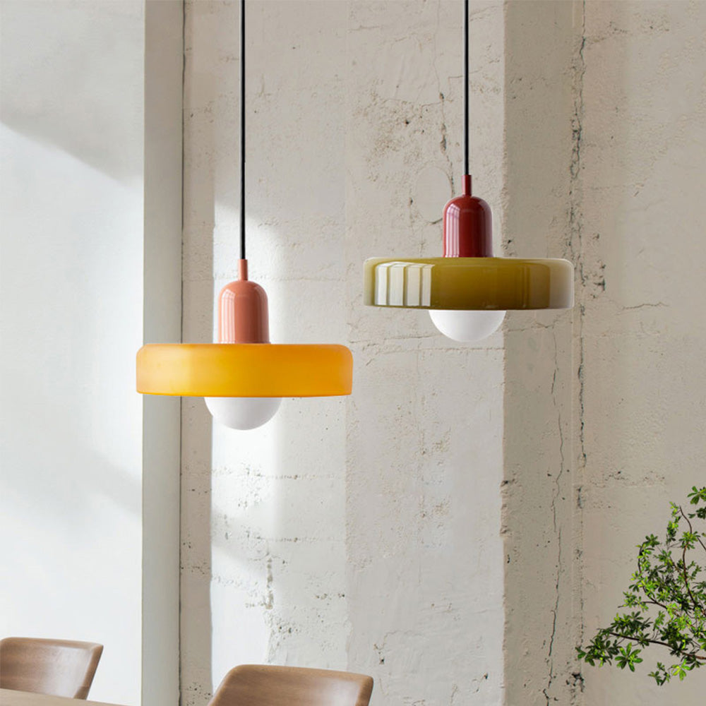 Scandinavian Glass Globe Pendant Light – Modern Minimalist Hanging Ceiling Lamp for Living Room and Dining Room