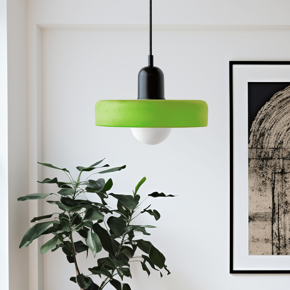 Scandinavian Glass Globe Pendant Light – Modern Minimalist Hanging Ceiling Lamp for Living Room and Dining Room