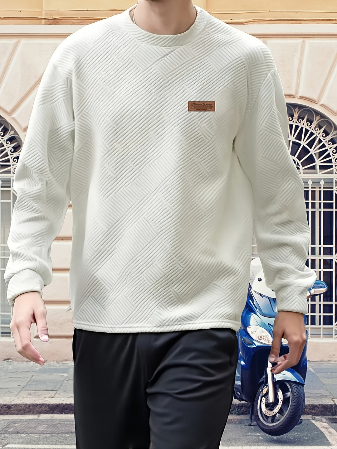 Spencer | Men's Textured Crew Neck Sweatshirt
