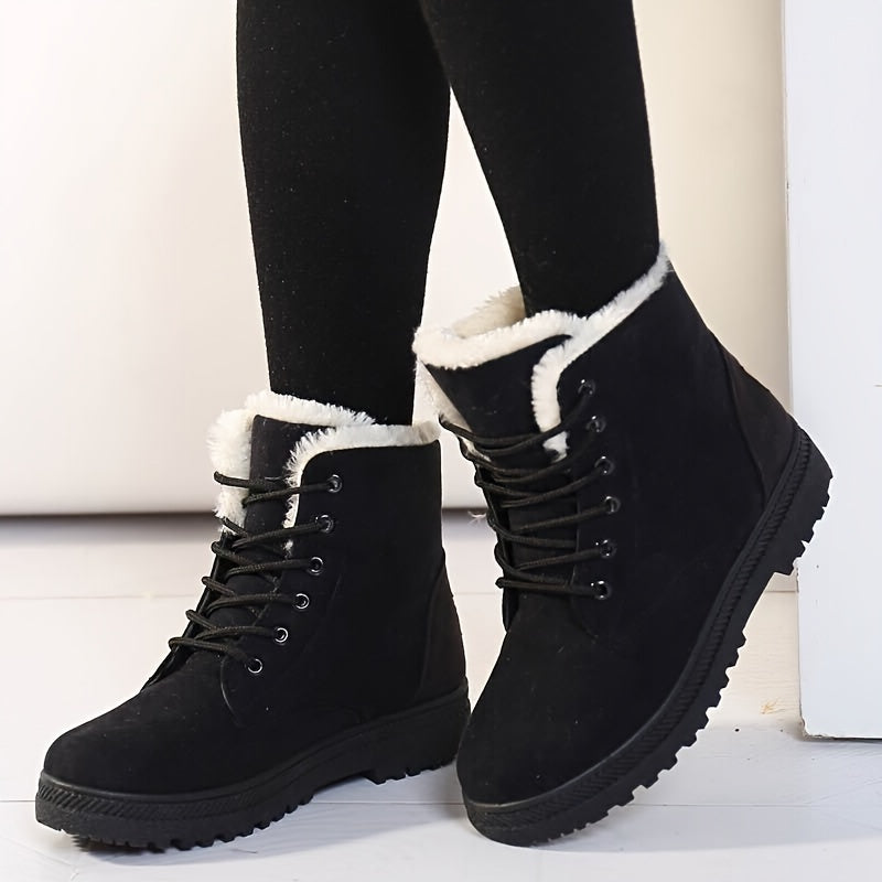 Maelle | Women's Warm Fleece-Lined Lace-Up Winter Ankle Boots