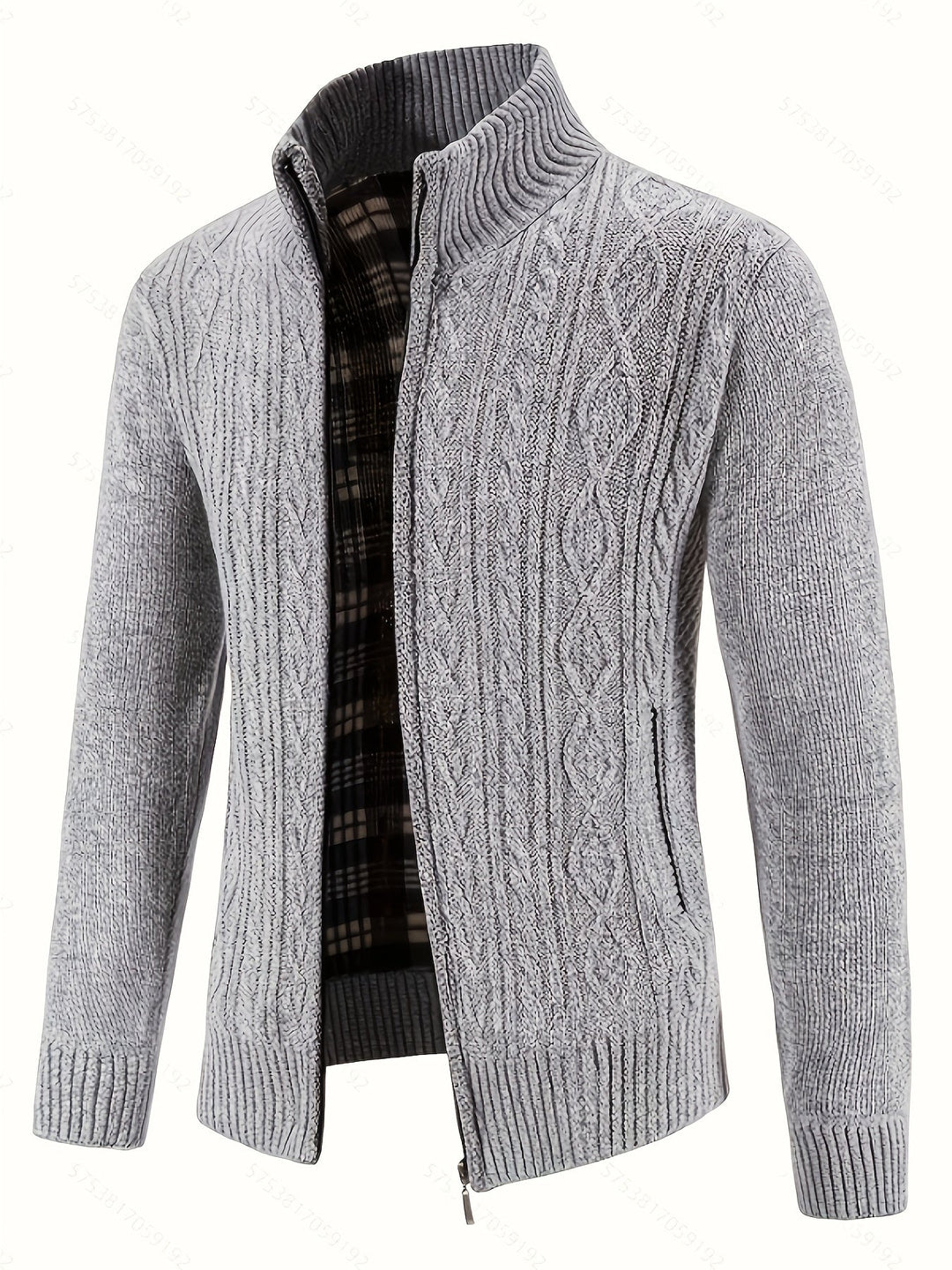 Nolan | Men's Textured Zip-Up Knit Cardigan