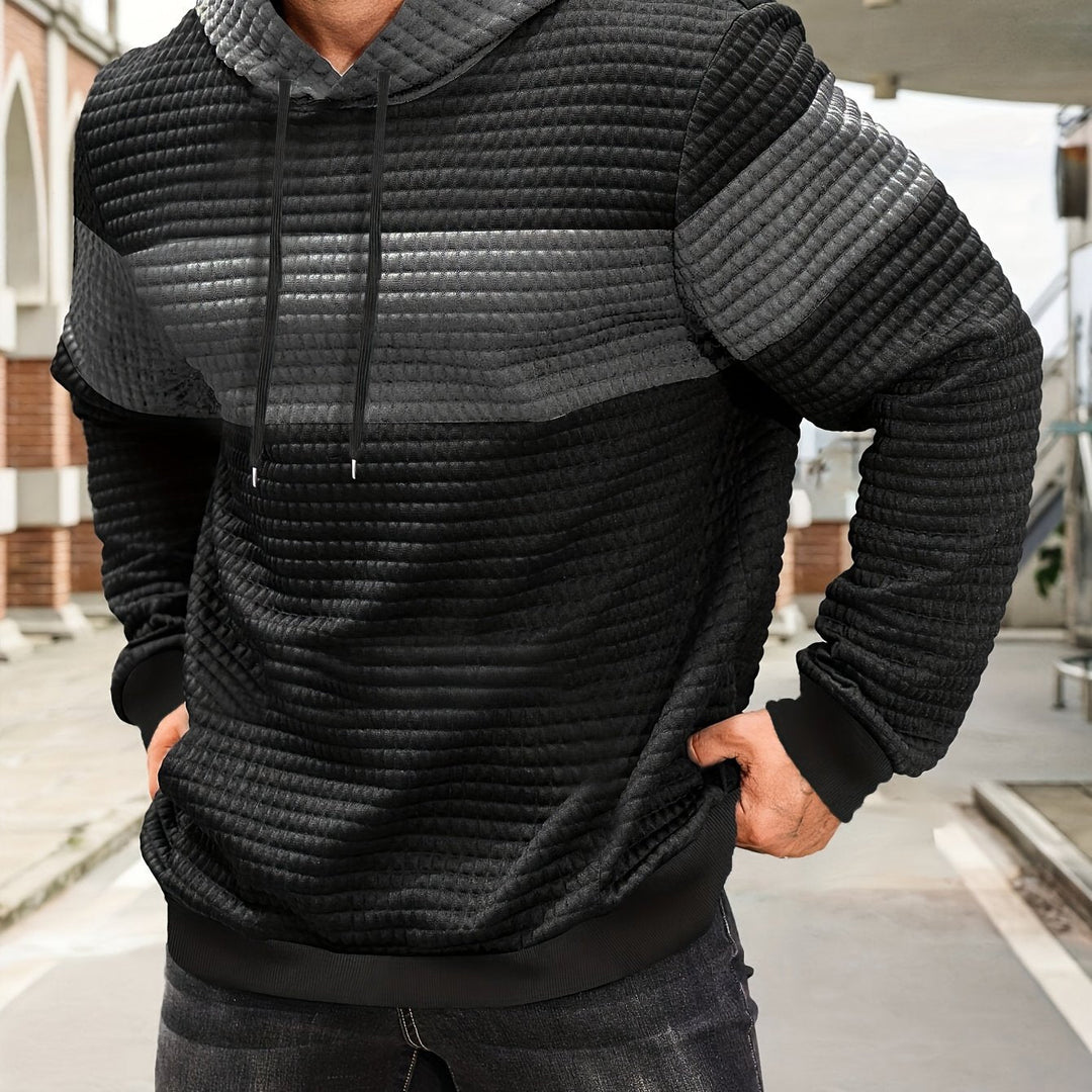 Orson | Men's Textured Colour Block Hoodie