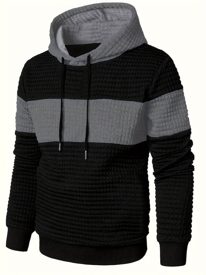 Orson | Men's Textured Colour Block Hoodie