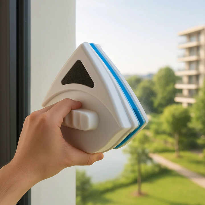 Double-Sided Magnetic Window Cleaner – Glass Cleaning Tool with Comfortable Grip for 3–8mm Windows