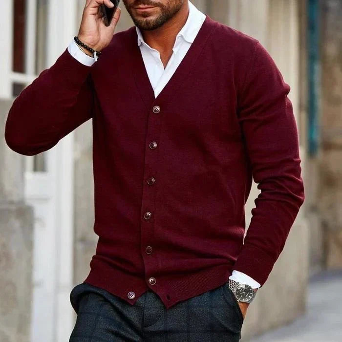 Lawrence | Men's V-Neck Knit Cardigan