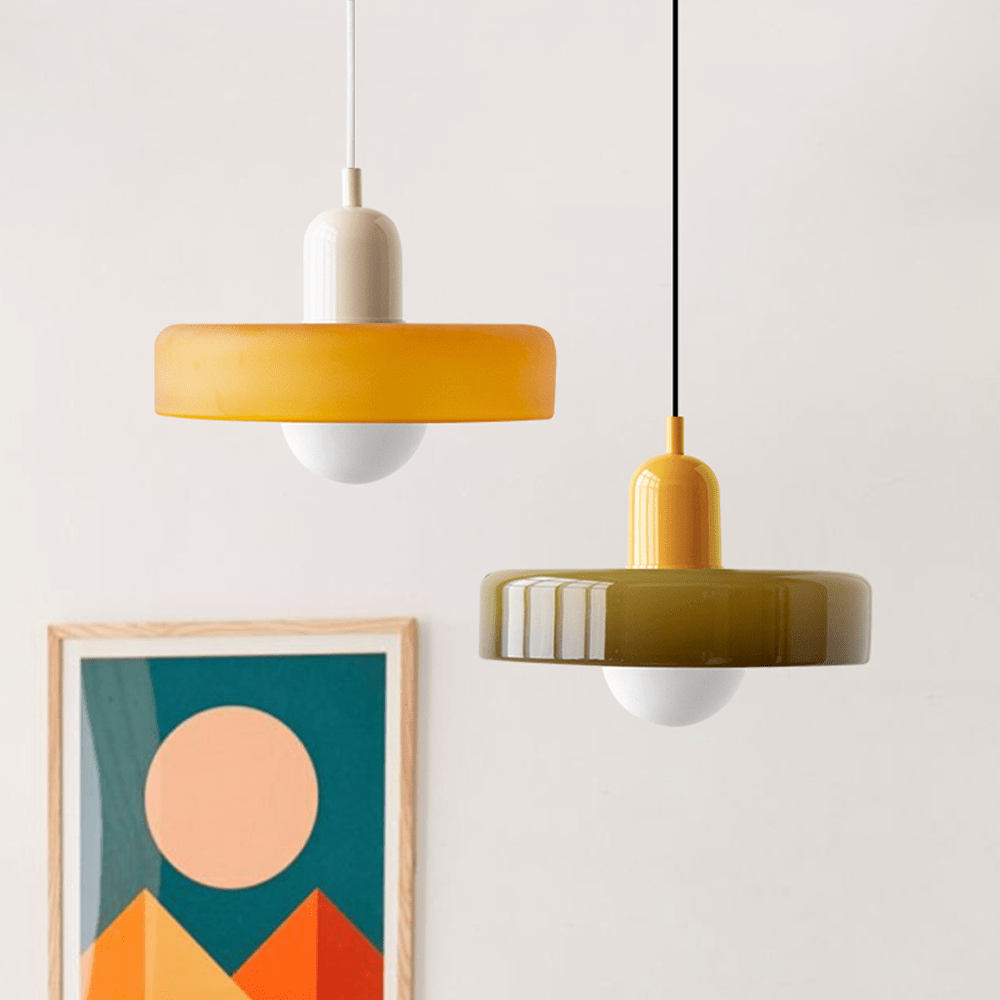 Scandinavian Glass Globe Pendant Light – Modern Minimalist Hanging Ceiling Lamp for Living Room and Dining Room