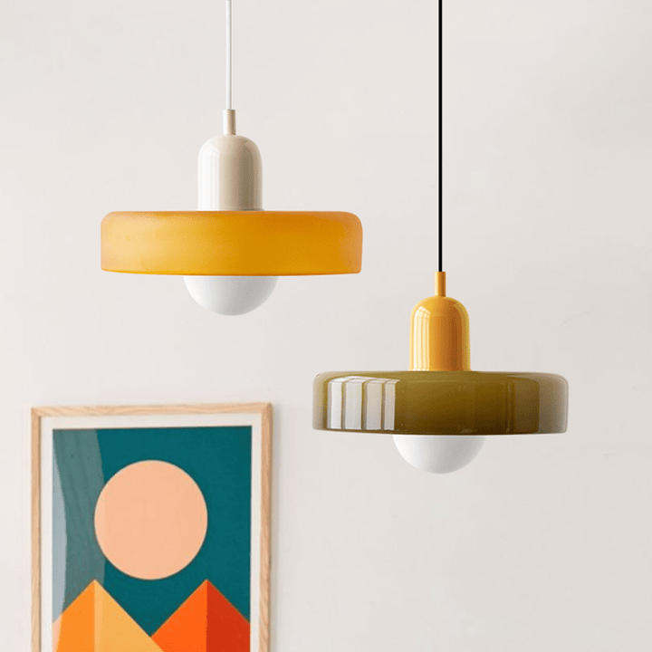 Scandinavian Glass Globe Pendant Light – Modern Minimalist Hanging Ceiling Lamp for Living Room and Dining Room