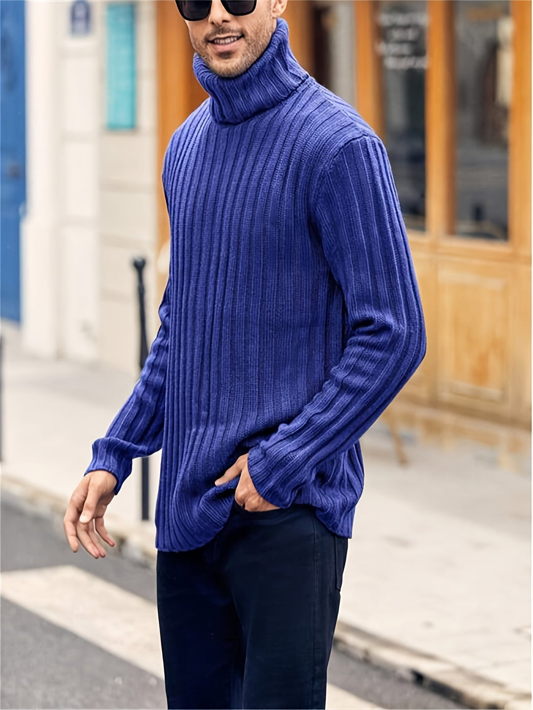 Dexter | Men's Ribbed High Neck Knit Jumper