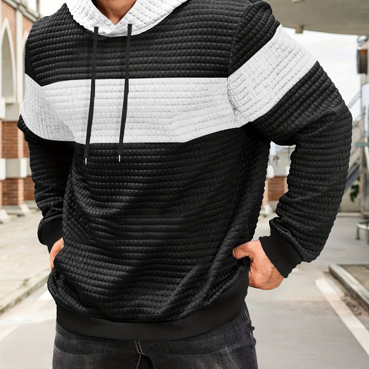 Orson | Men's Textured Colour Block Hoodie