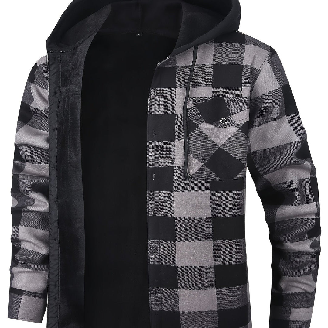 Emmett | Men's Lined Plaid Hooded Shirt Jacket
