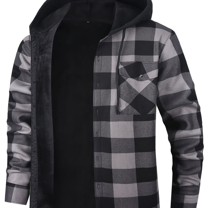 Emmett | Men's Lined Plaid Hooded Shirt Jacket