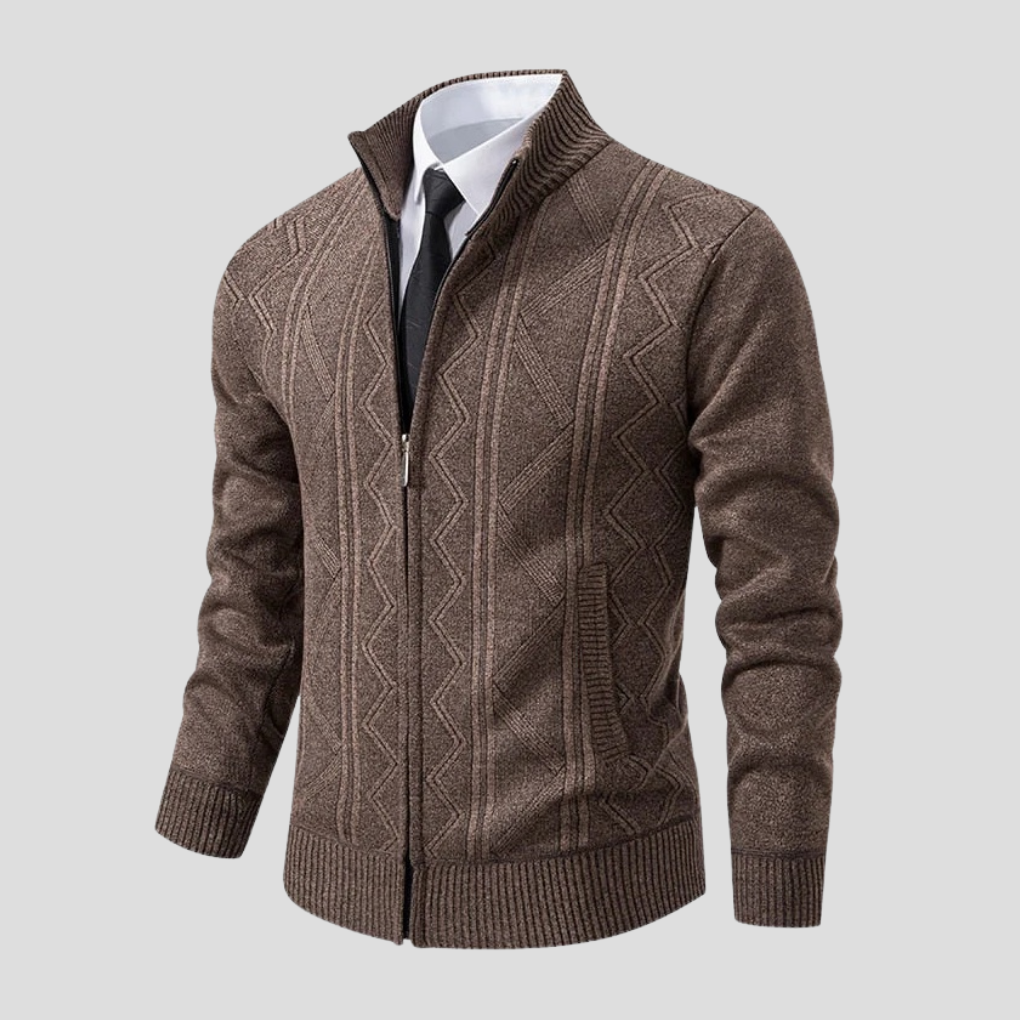 Gilbert | Men's Cable Knit Zip-Up Cardigan