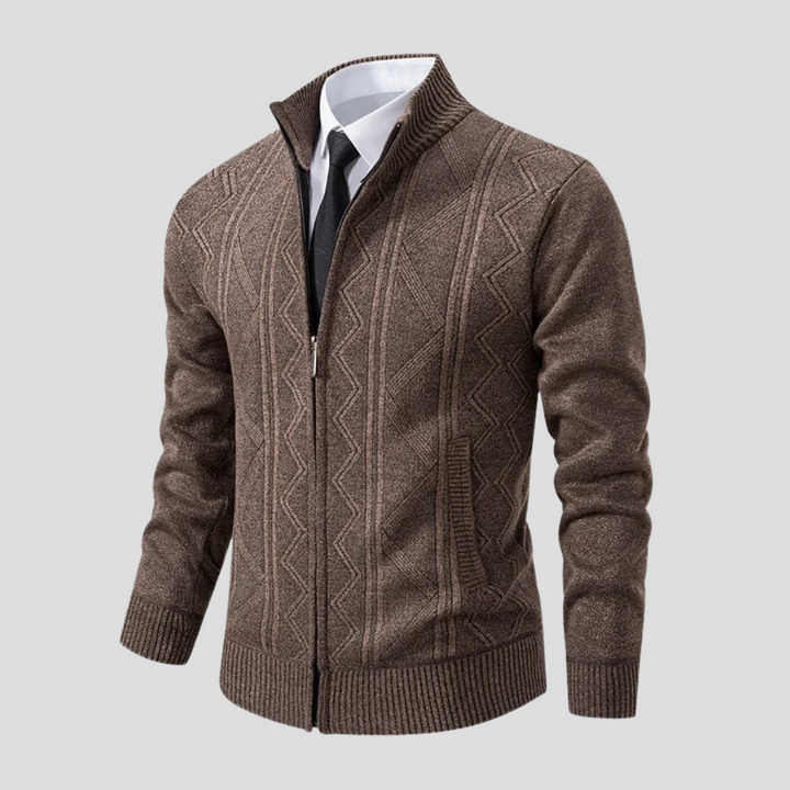 Gilbert | Men's Cable Knit Zip-Up Cardigan