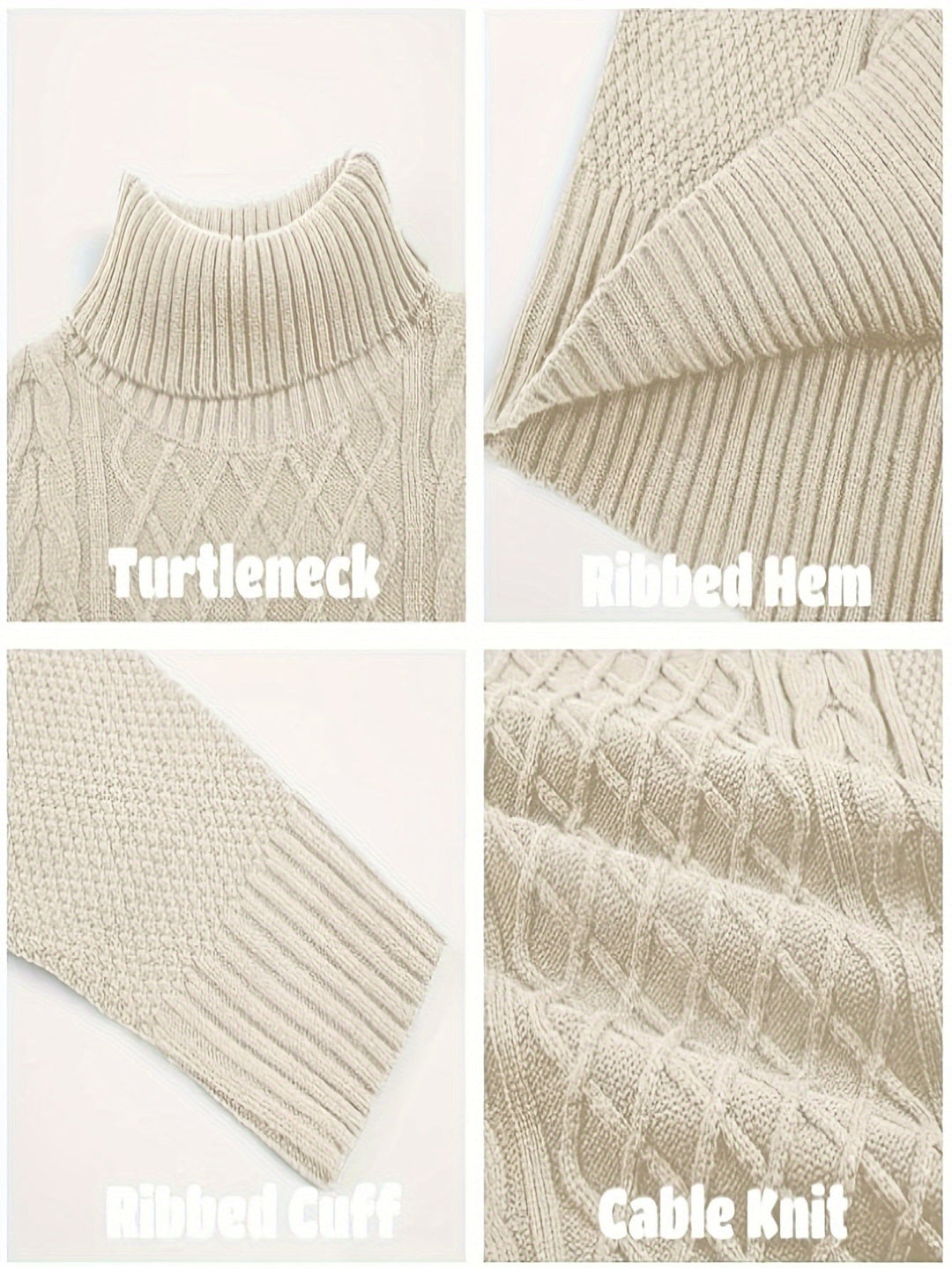 Eamon | Men's Cable Knit Roll Neck Jumper