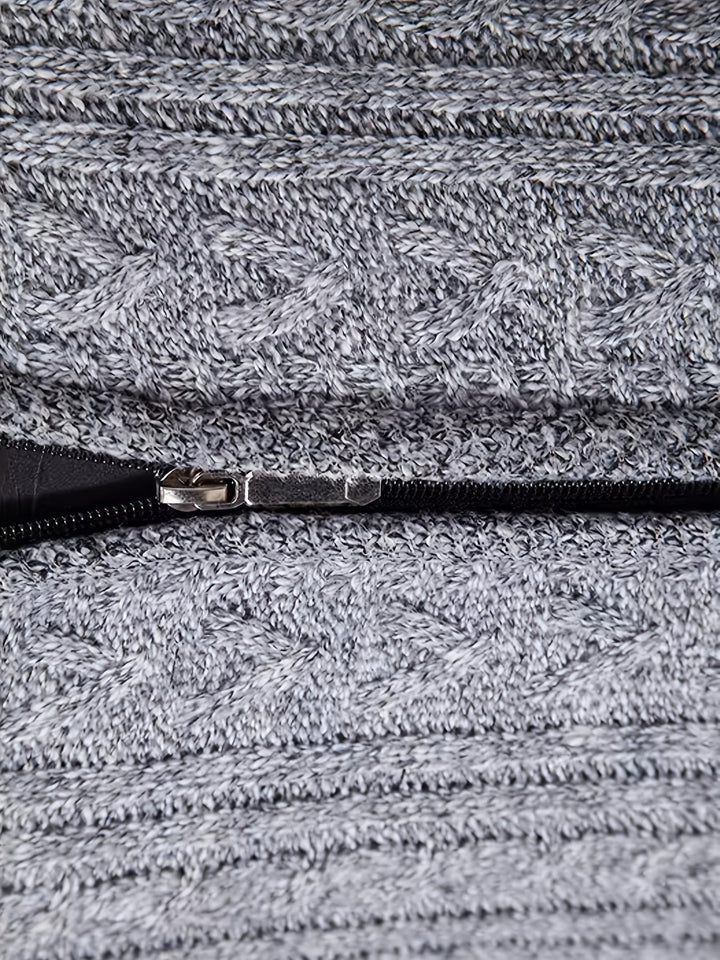 Nolan | Men's Textured Zip-Up Knit Cardigan