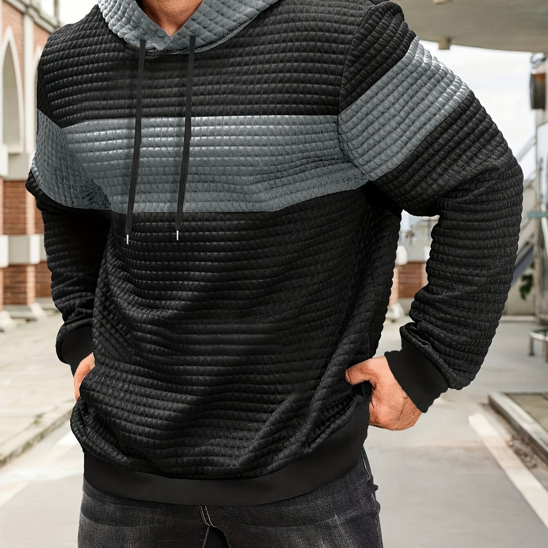 Orson | Men's Textured Colour Block Hoodie