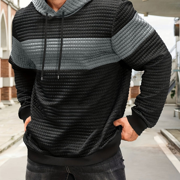 Orson | Men's Textured Colour Block Hoodie