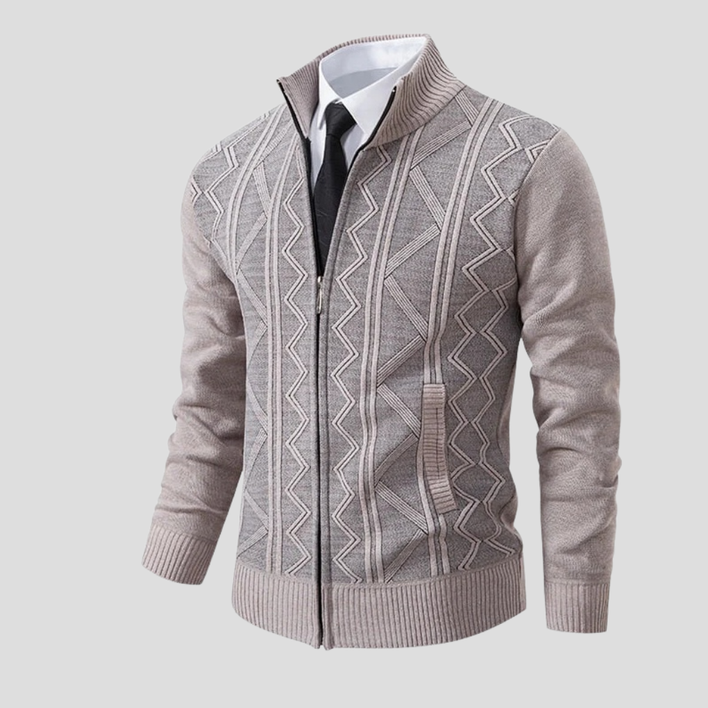 Gilbert | Men's Cable Knit Zip-Up Cardigan