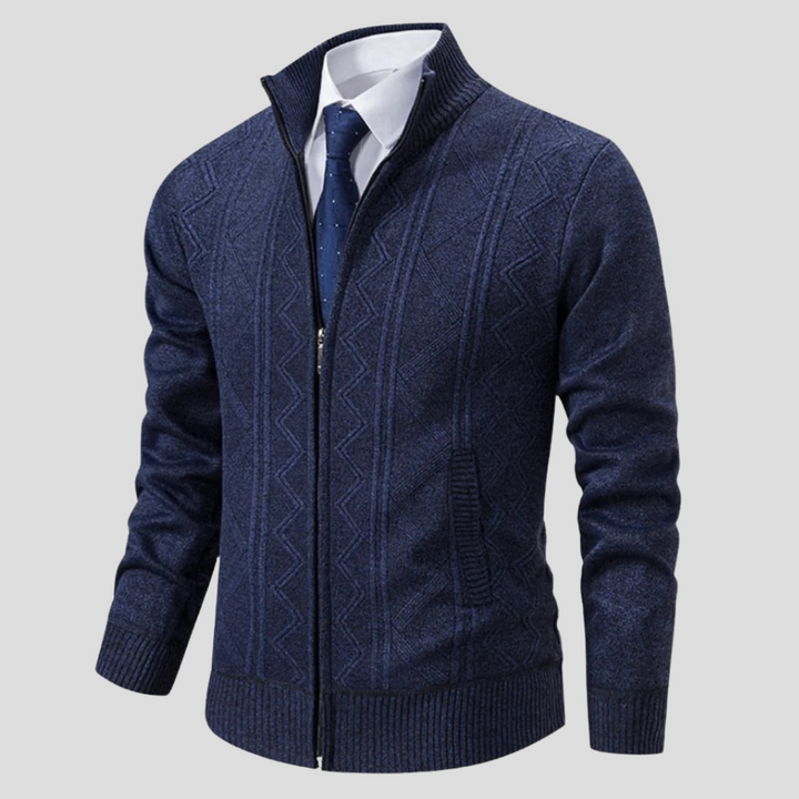 Gilbert | Men's Cable Knit Zip-Up Cardigan