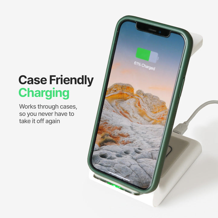 3-in-1 Wireless Charging Station – 15W Fast Charging Dock for Smartphone, Smartwatch and Earbuds
