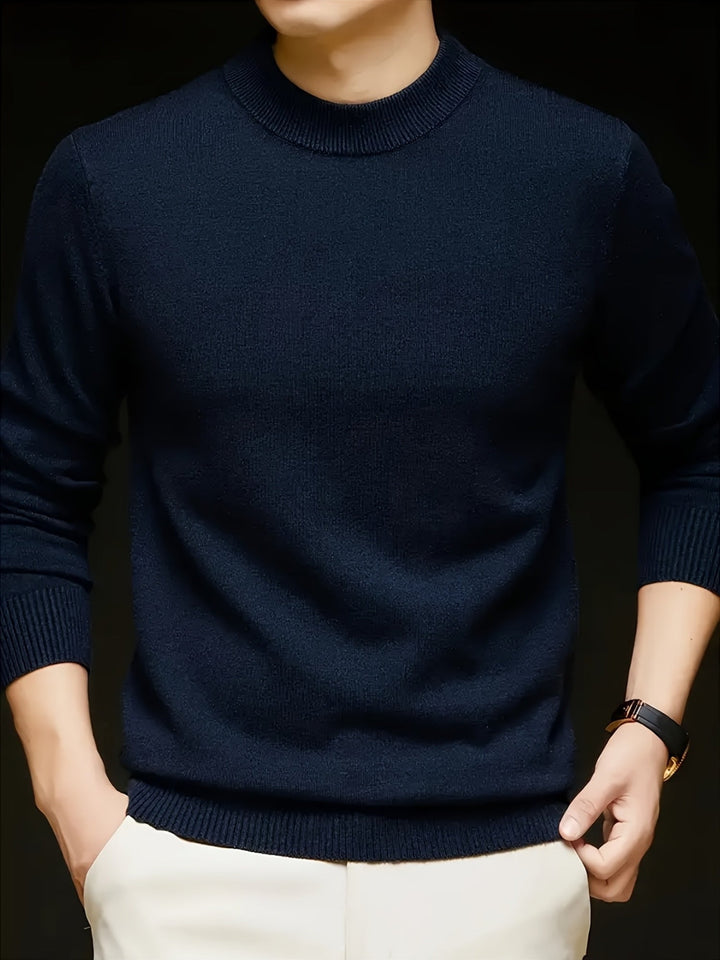 Leon | Men's Slim Fit Mock Neck Knit Jumper