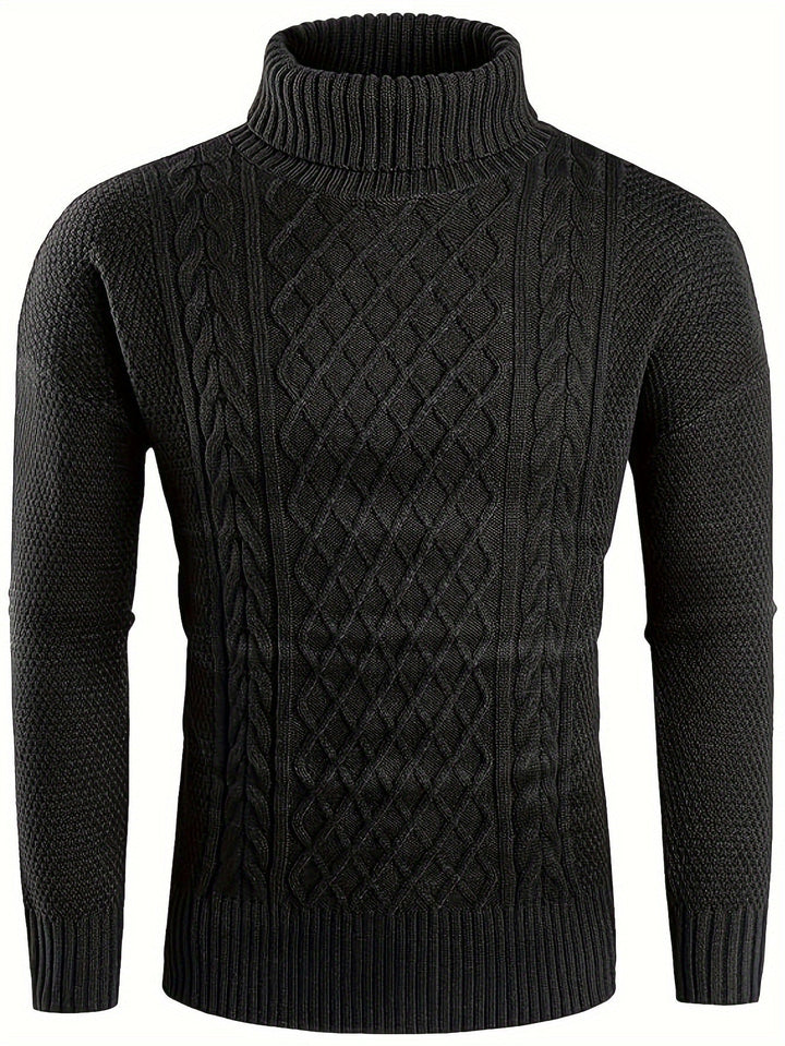 Eamon | Men's Cable Knit Roll Neck Jumper