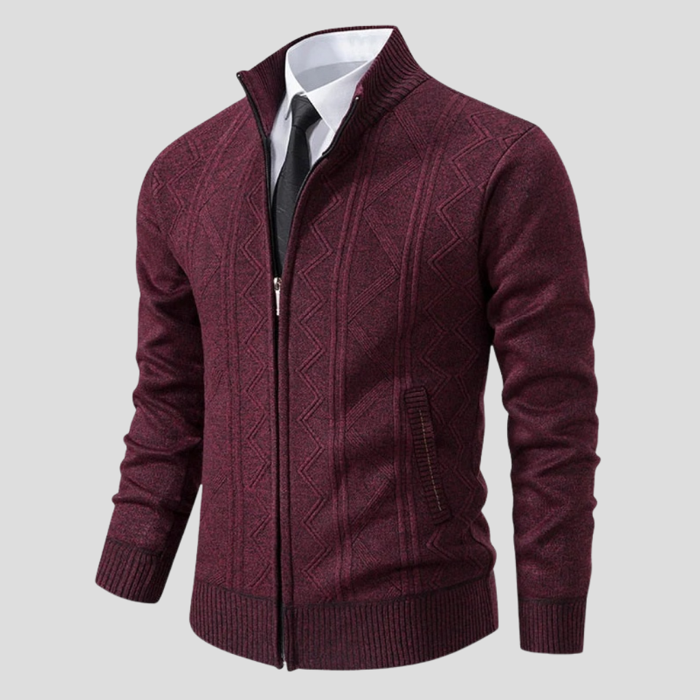 Gilbert | Men's Cable Knit Zip-Up Cardigan