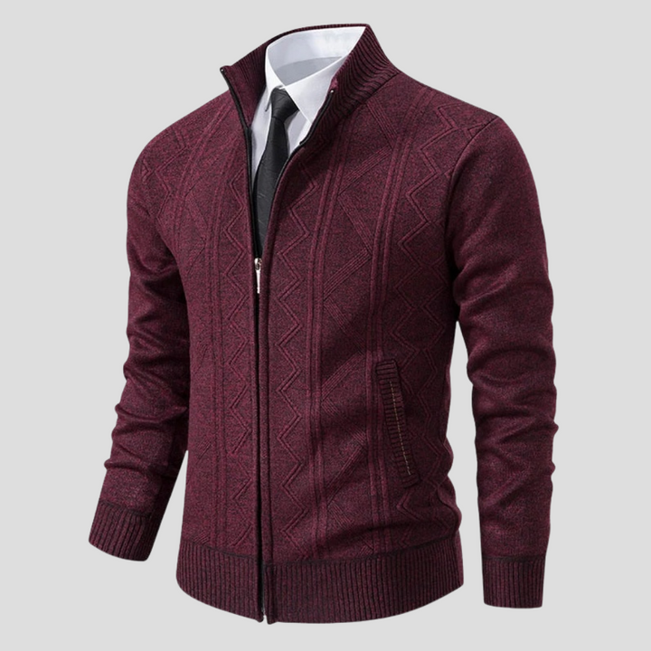 Gilbert | Men's Cable Knit Zip-Up Cardigan