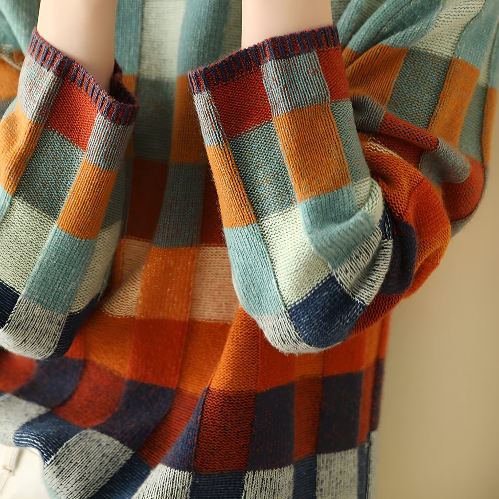 Aurelia | Women's Oversized Colour Block High Neck Jumper