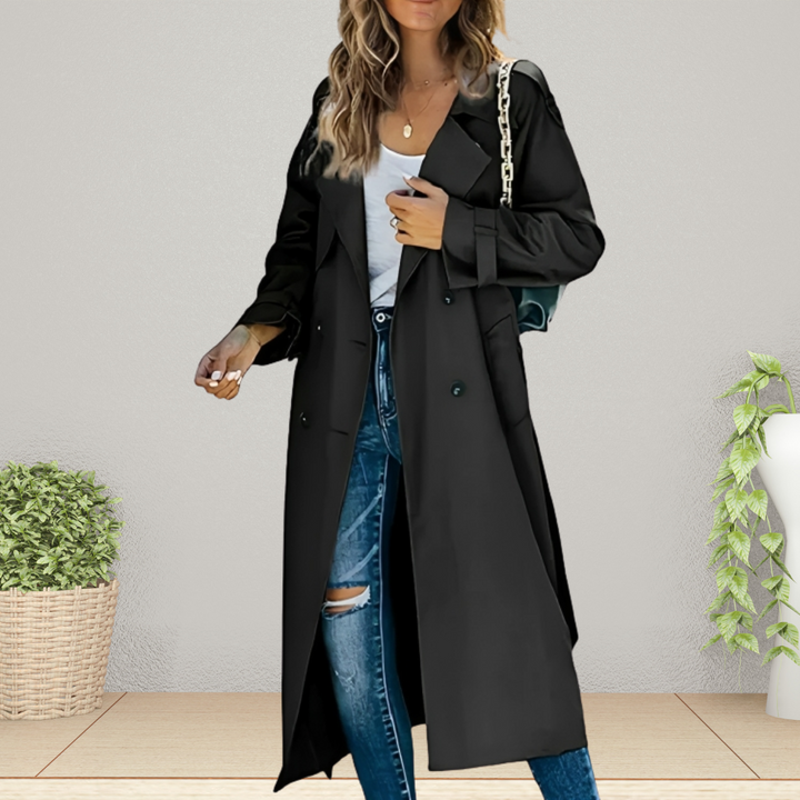 Bianca | Women's Long Double-Breasted Trench Coat