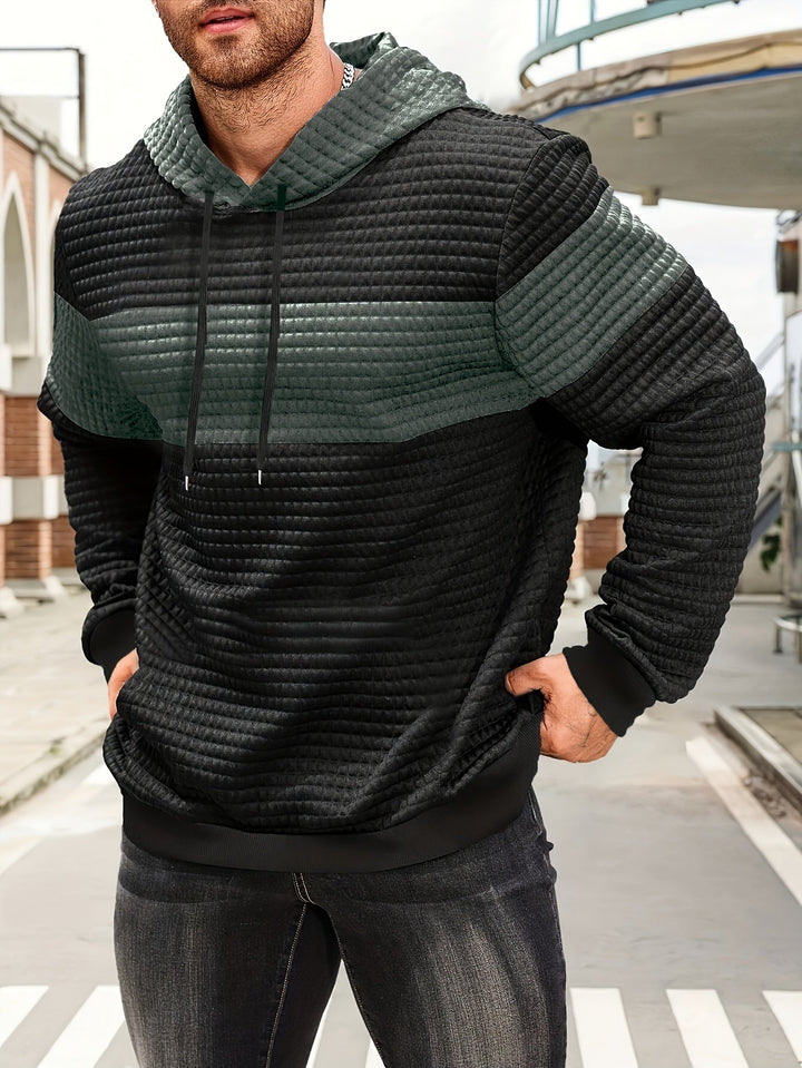 Orson | Men's Textured Colour Block Hoodie