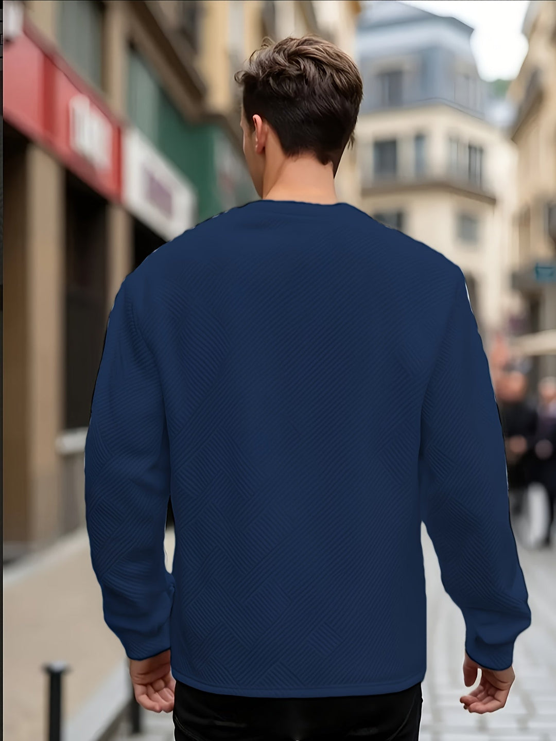 Spencer | Men's Textured Crew Neck Sweatshirt