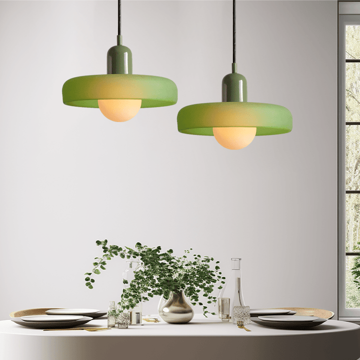 Scandinavian Glass Globe Pendant Light – Modern Minimalist Hanging Ceiling Lamp for Living Room and Dining Room