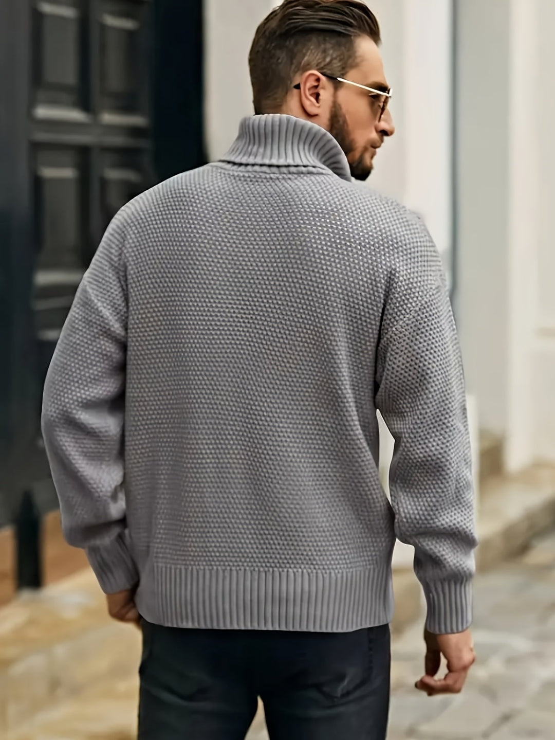 Eamon | Men's Cable Knit Roll Neck Jumper