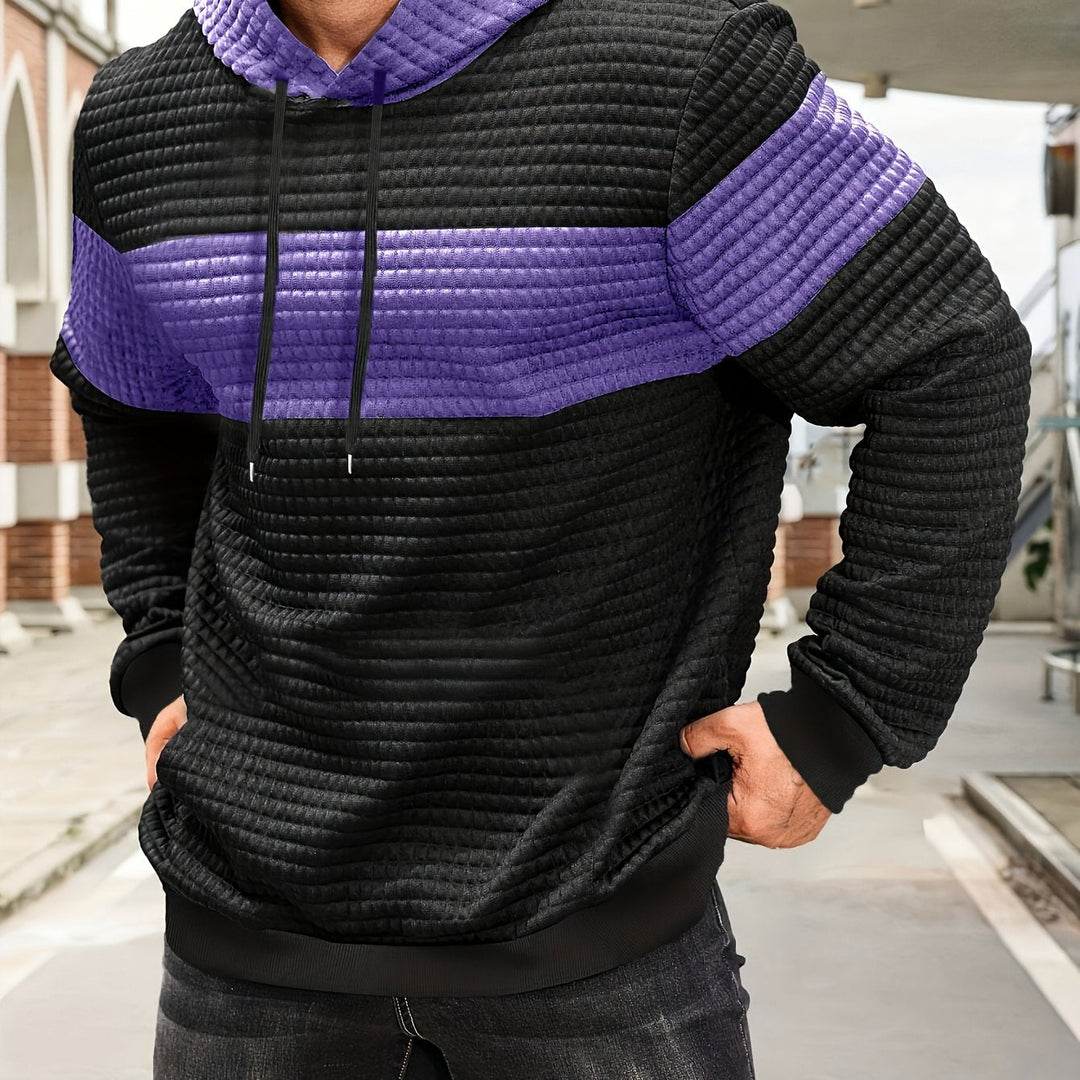 Orson | Men's Textured Colour Block Hoodie