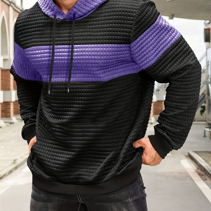 Orson | Men's Textured Colour Block Hoodie