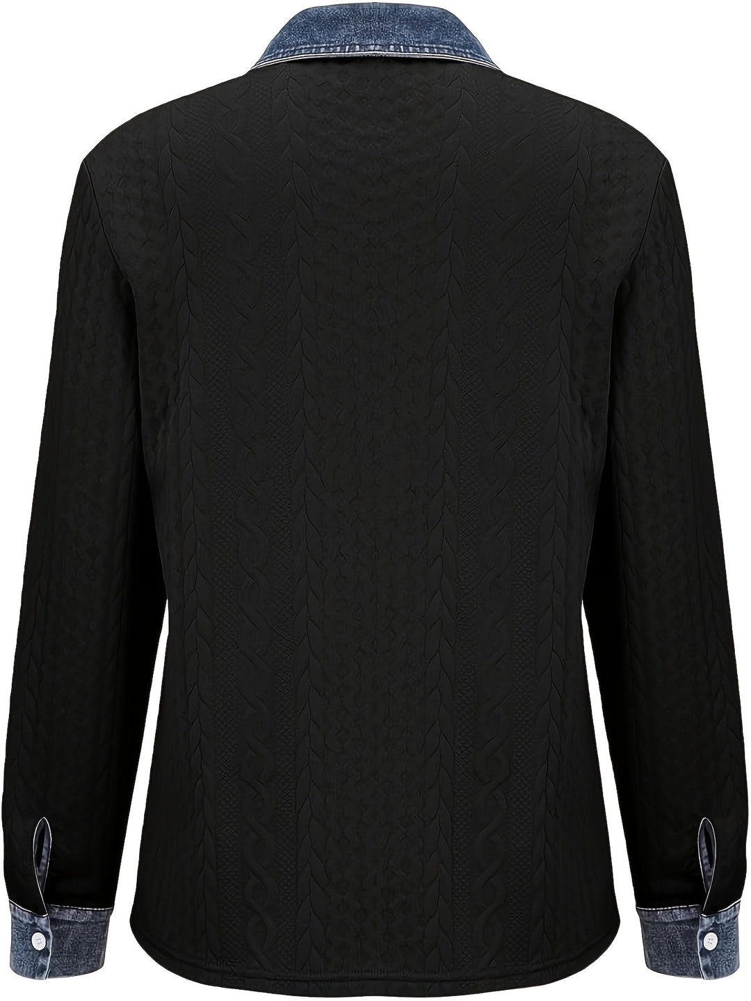 Saffron | Women's Contrast Trim Cable Knit Cardigan