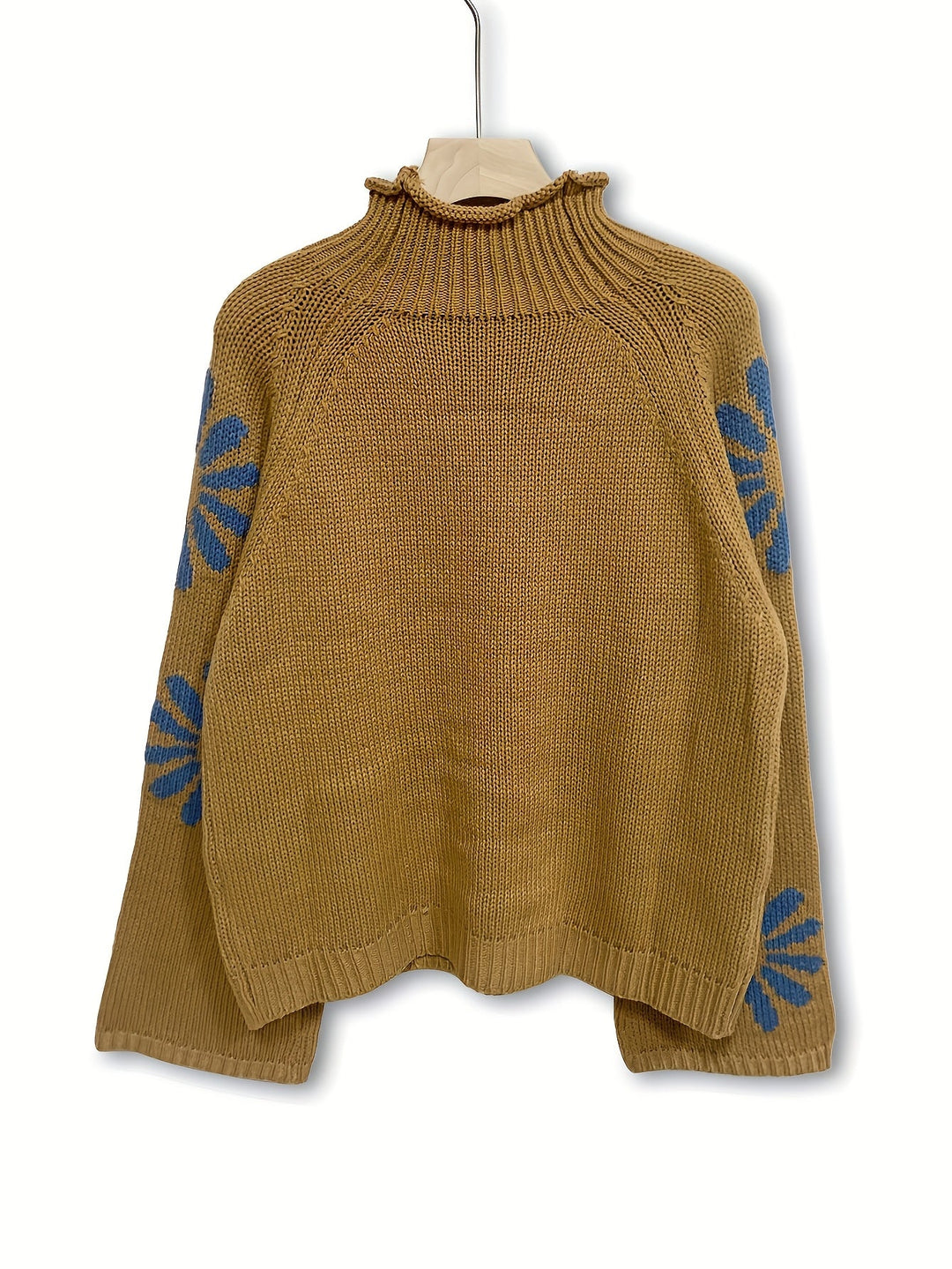 Daria | Women's Floral High Neck Knit Jumper