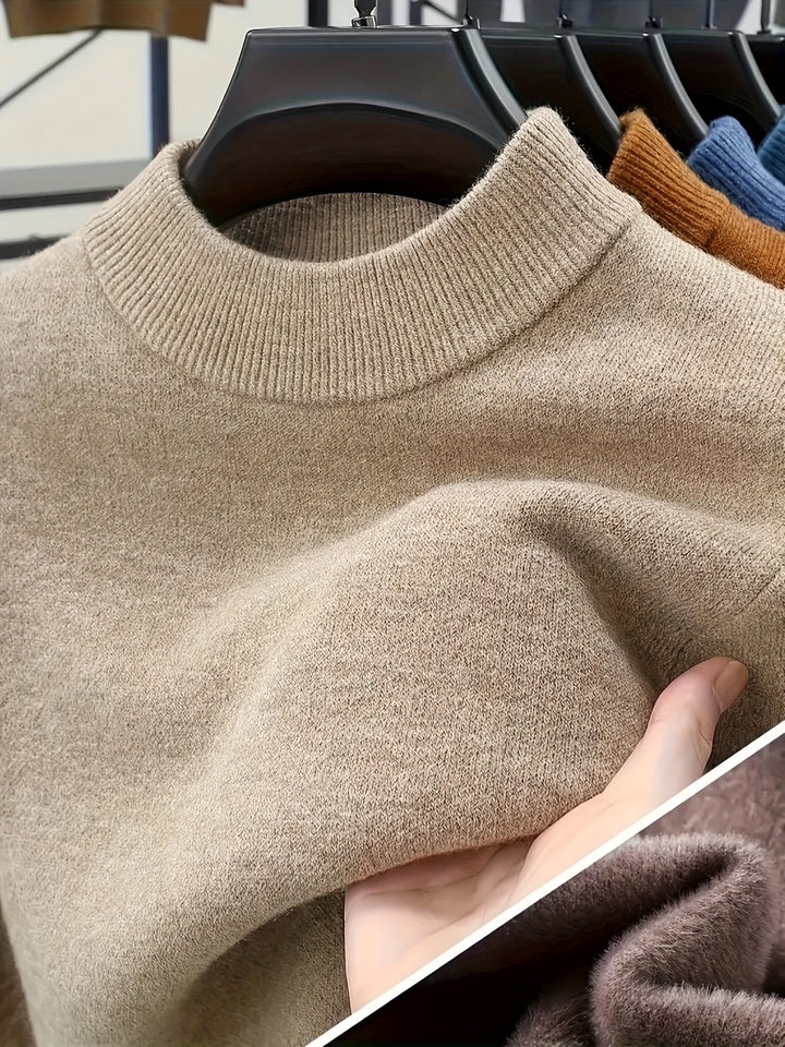Leon | Men's Slim Fit Mock Neck Knit Jumper