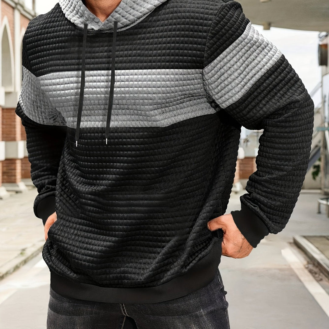 Orson | Men's Textured Colour Block Hoodie