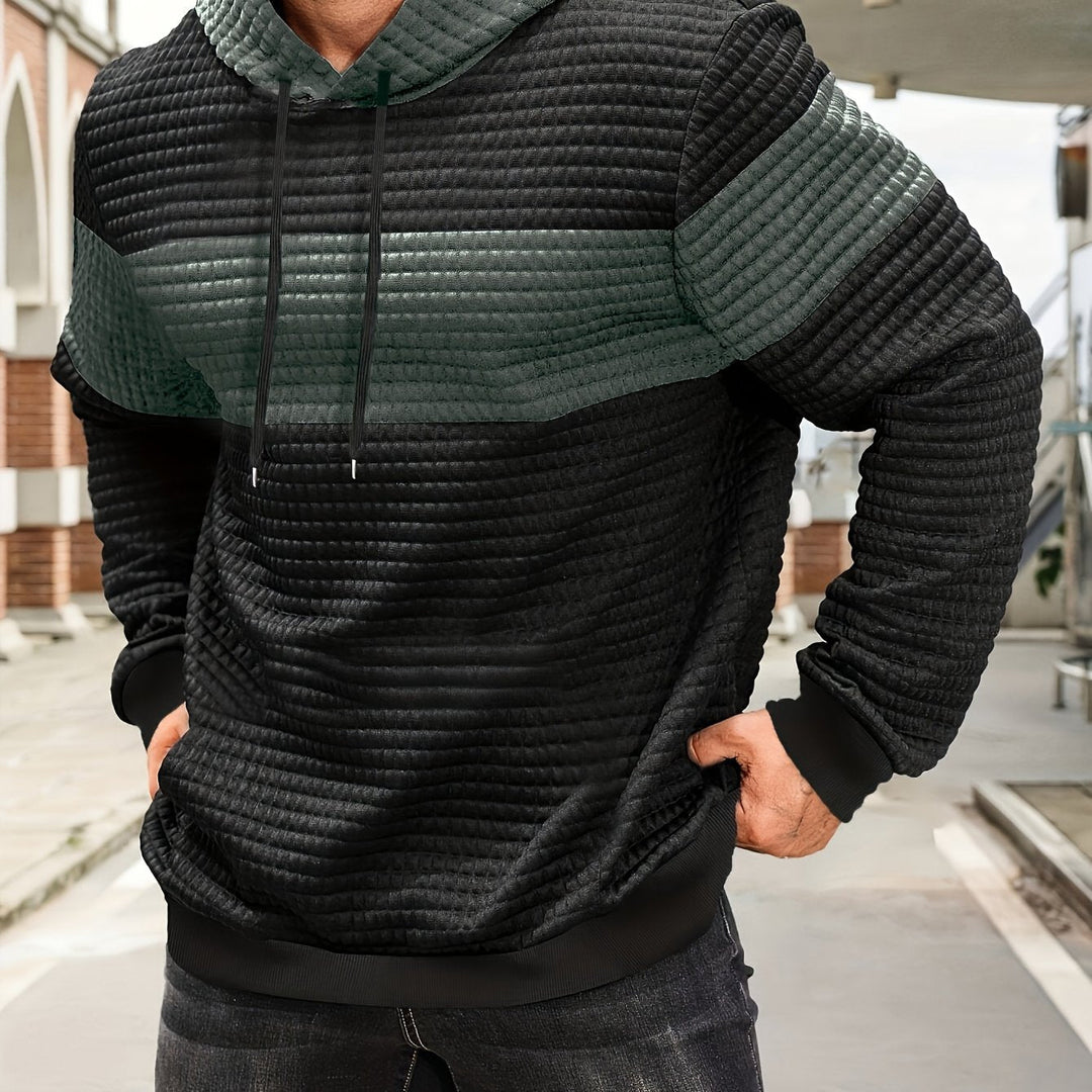 Orson | Men's Textured Colour Block Hoodie