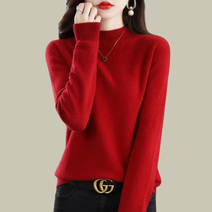 Saskia | Women's Fitted Merino Wool Roll Neck Jumper