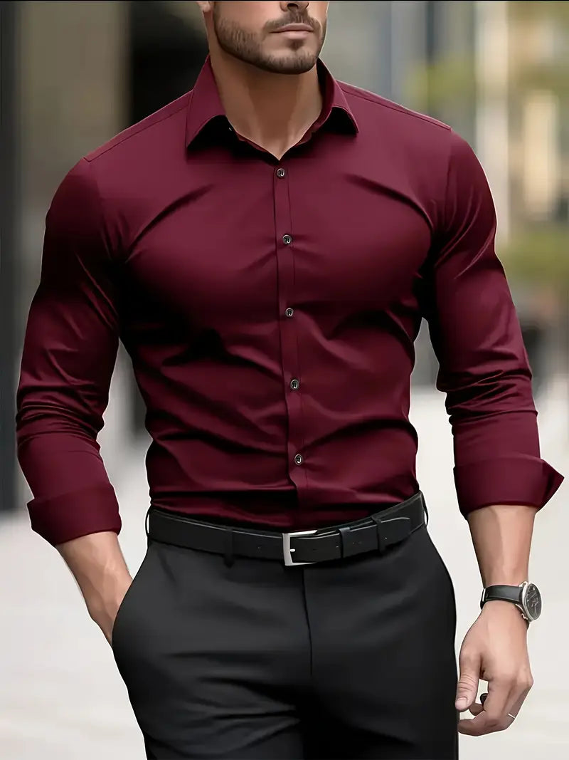 Adrian | Men's Slim Fit Long Sleeve Shirt