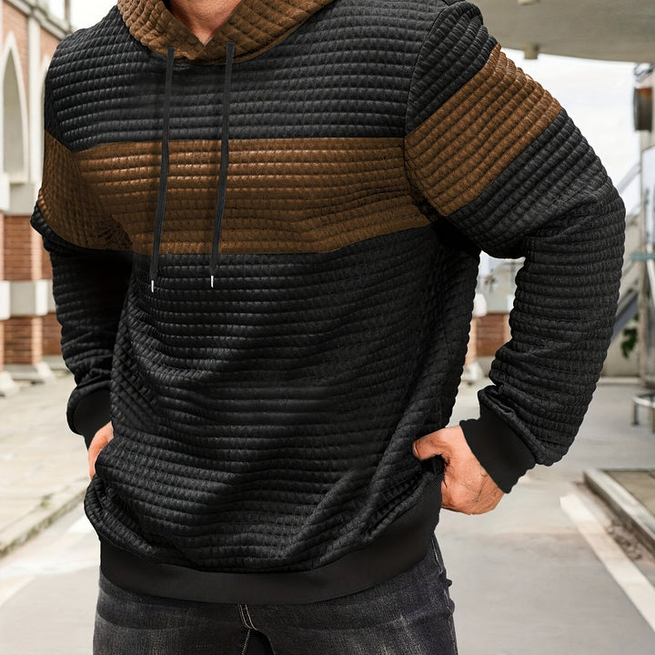 Orson | Men's Textured Colour Block Hoodie