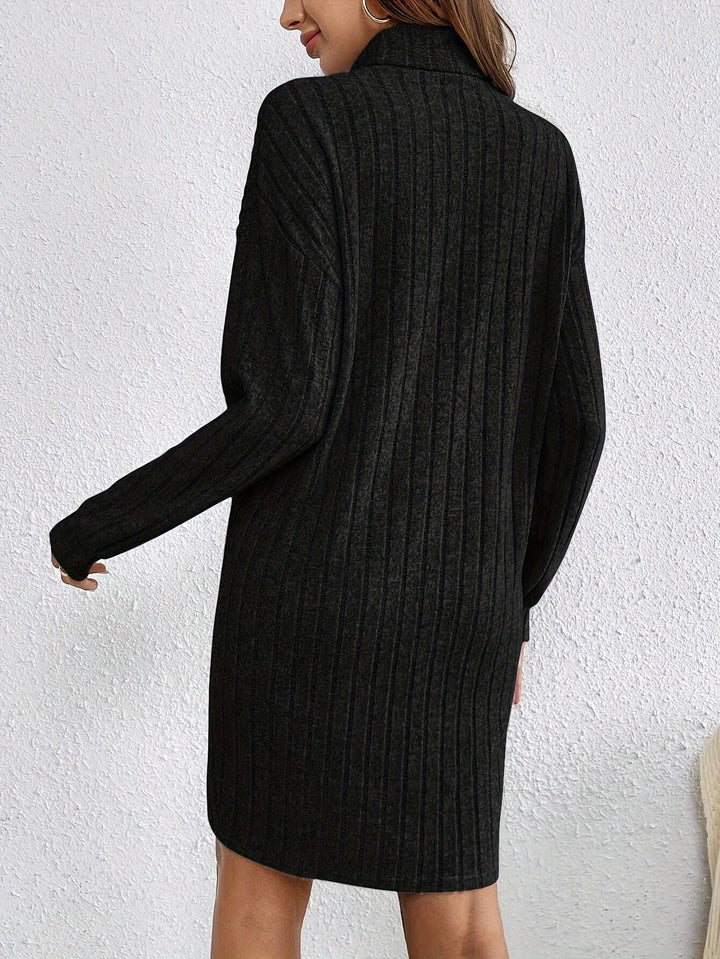 Dolores | Women's Ribbed Roll Neck Jumper Dress