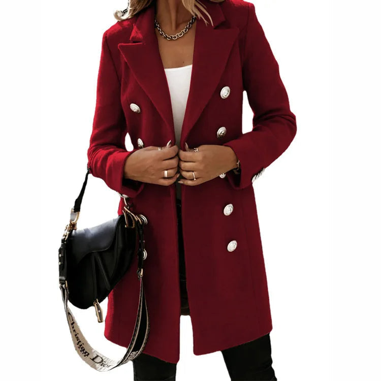 Rosalind | Women's Double-Breasted Tailored Long Coat