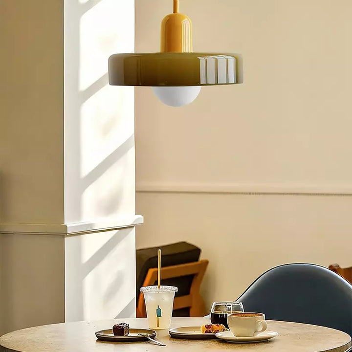 Scandinavian Glass Globe Pendant Light – Modern Minimalist Hanging Ceiling Lamp for Living Room and Dining Room