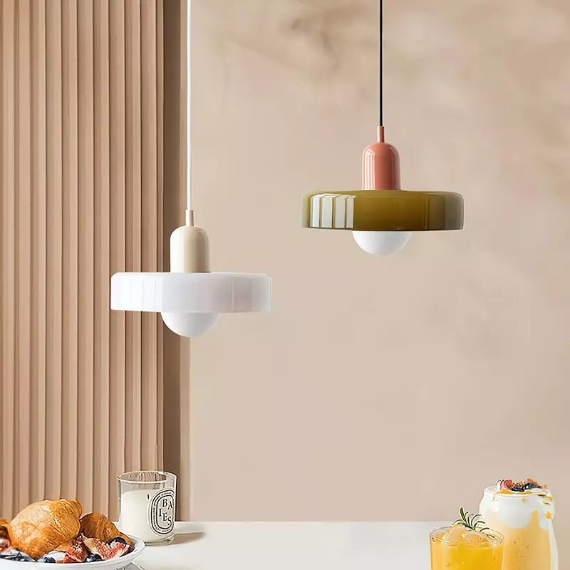 Scandinavian Glass Globe Pendant Light – Modern Minimalist Hanging Ceiling Lamp for Living Room and Dining Room
