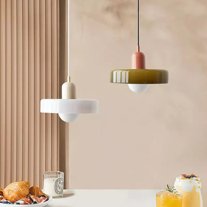 Scandinavian Glass Globe Pendant Light – Modern Minimalist Hanging Ceiling Lamp for Living Room and Dining Room