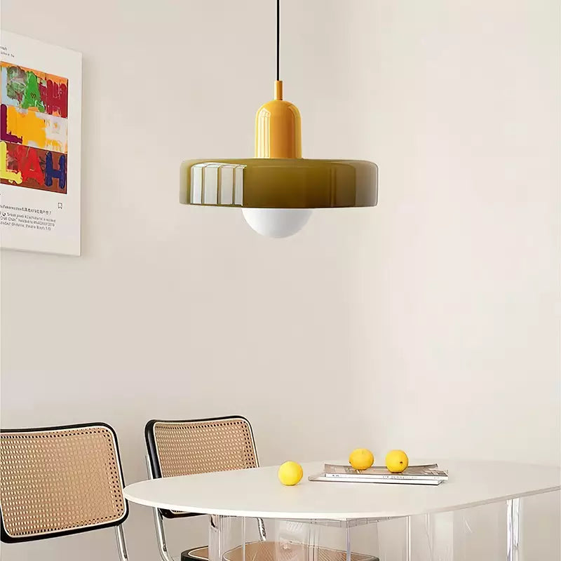 Scandinavian Glass Globe Pendant Light – Modern Minimalist Hanging Ceiling Lamp for Living Room and Dining Room